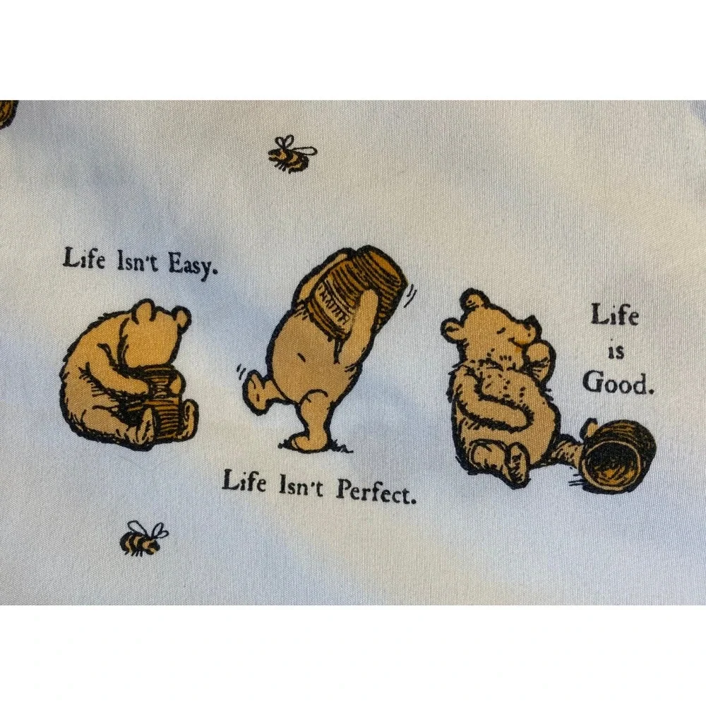 2 Berkshire Blanket Winnie the Pooh Life is Good Pillowcases Disney White Gold